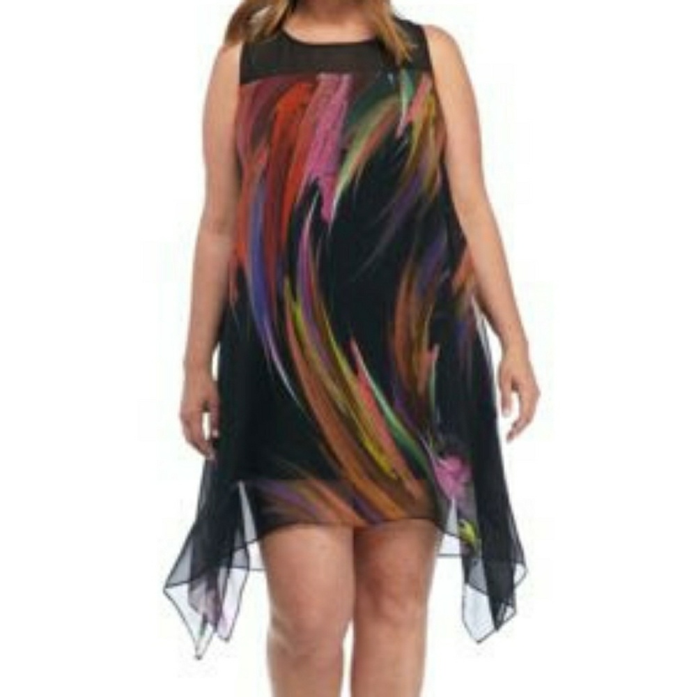 Size 20 Robbie Bee Handkerchief Paintstroke dress